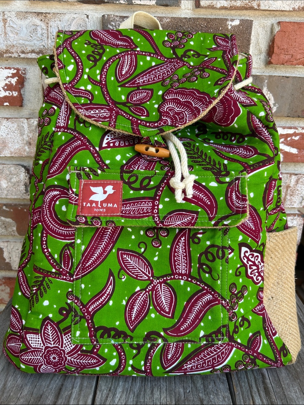 Taaluma Tote Backpack Rare Gambia Fabric Laptop Bag Campus School Bookbag